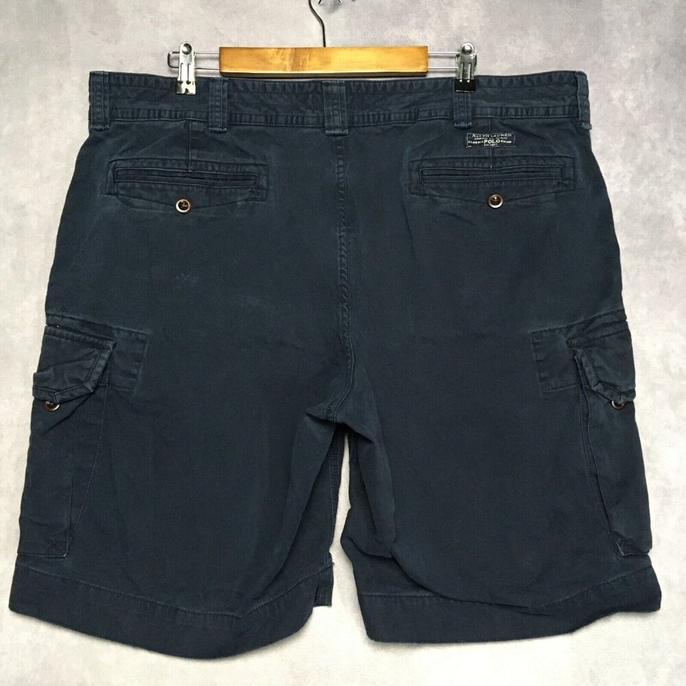 Polo Ralph Lauren Mens Cargo Shorts size 42 Dark Blue Cotton Pockets Casual